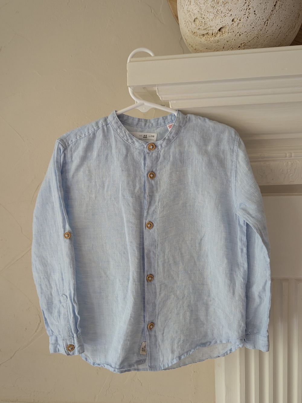Zara | Light Blue Linen Button-Up Shirt
